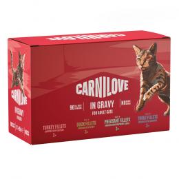 Angebot für Sparpaket Carnilove Cat Pouch 48 x 85 g - Mixpaket in Soße (4 Sorten) - Kategorie Katzenfutter & Zubehör / Katzenfutter nass / Carnilove / -.  Lieferzeit: 1-2 Tage -  jetzt kaufen.