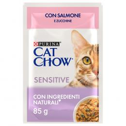 Sparpaket Cat Chow 52 x 85 g - Sensitive Lachs & Zucchini