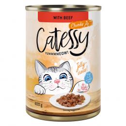 Angebot für Sparpaket Catessy Häppchen in Sauce oder Gelee 48 x 400 g - mit Rind in Gelee - Kategorie Katze / Katzenfutter nass / Catessy / Dosen.  Lieferzeit: 1-2 Tage -  jetzt kaufen.