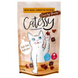 Sparpaket Catessy Knuspersnacks 15 x 65 g - mit Ente, Truthahn & Huhn