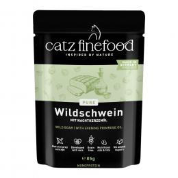 Sparpaket catz finefood Pure Pouch 24 x 85 g - Wildschwein