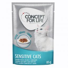 Sparpaket Concept for Life 24 x 85 g - Sensitive Cats in Soße mit Huhn
