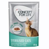 Sparpaket Concept for Life 48 x 85 g - Sterilised Cats in Gelee         