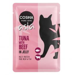 Sparpaket Cosma Asia Frischebeutel 24 x 100 g - Thunfisch & Rind