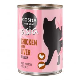 Sparpaket Cosma Asia in Jelly 12 x 400 g - Huhn & Hühnchenleber