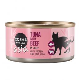 Sparpaket Cosma Asia in Jelly 24 x 170 g - Thunfisch mit Rind