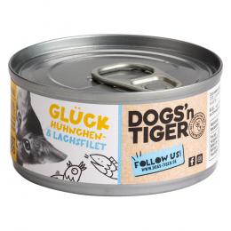 Sparpaket Dogs'n Tiger Cat Filet 24 x 70 g - Hühnchen- & Lachsfilet