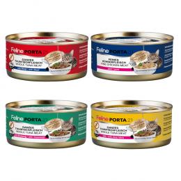 Sparpaket Feline Porta 24 x 156 g - Mixpaket Thunfisch & Huhn (4 Sorten)