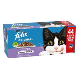 Sparpaket: Felix Original Mix in Gelee 88 x 85 g - Mixpaket (Lachs, Thunfisch, Rind, Huhn)