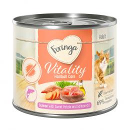 Sparpaket Feringa Vitality Hairball Care - Anti-Haarballen-Lachs 12 x 200 g
