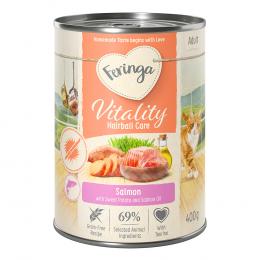 Sparpaket Feringa Vitality Hairball Care - Anti-Haarballen-Lachs 12 x 400 g