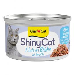 Sparpaket GimCat ShinyCat Filet in Brühe 12 x 70 g - Thunfisch & Anchovis