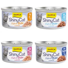 Sparpaket GimCat ShinyCat Filet in Brühe 24 x 70 g - Thunfisch & Huhn Mix