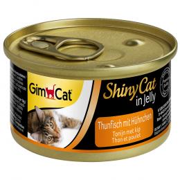 Sparpaket GimCat ShinyCat Filet in Jelly 12 x 70 g - Thunfisch & Huhn