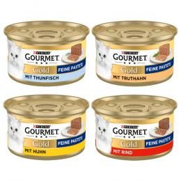 Sparpaket Gourmet Gold Feine Pastete 48 x 85 g - Mixpaket 1 (Huhn, Rind, Thunfisch, Truthahn)