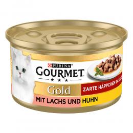 Angebot für Sparpaket Gourmet Gold Zarte Häppchen 24 x 85 g - Lachs & Huhn - Kategorie Katze / Katzenfutter nass / Gourmet Gold / Gold Zarte Häppchen.  Lieferzeit: 1-2 Tage -  jetzt kaufen.