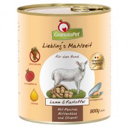 Sparpaket GranataPet Liebling's Mahlzeit 12 x 800 g - Lamm & Kartoffel mit Fenchel, Hüttenkäse und Olivenöl