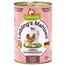 Sparpaket GranataPet Liebling's Mahlzeit 24 x 400 g - Lamm & Hühnerherzen
