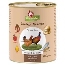 Angebot für Sparpaket GranataPet Liebling's Mahlzeit 24 x 800 g - Fasan & Geflügel mit Spinat, Tomaten und Leinöl - Kategorie Hund / Hundefutter nass / GranataPet / Liebling's Mahlzeit.  Lieferzeit: 1-2 Tage -  jetzt kaufen.