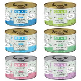 Sparpaket GRAU Adult Getreidefrei 24 x 200 g - Mixpaket (6 Sorten)