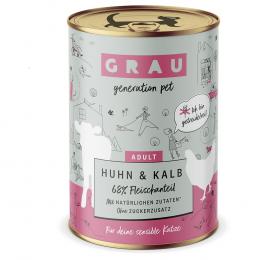 Angebot für Sparpaket GRAU Schlemmertöpfchen getreidefrei 24 x 400 g - Huhn & Kalb - Kategorie Katze / Katzenfutter nass / GRAU / Adult Getreidefrei.  Lieferzeit: 1-2 Tage -  jetzt kaufen.