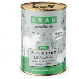 Sparpaket GRAU Schlemmertöpfchen getreidefrei 24 x 400 g - Pute & Lamm