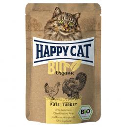Sparpaket Happy Cat Bio Pouch 12 x 85 g - Bio-Huhn & Bio-Pute