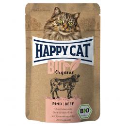 Sparpaket Happy Cat Bio Pouch 12 x 85 g - Bio-Rind