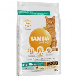 Sparpaket IAMS 2 x Großgebinde - Ausgewachsene sterilisierte Katzen Huhn - 2 x 10 kg