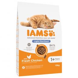 Sparpaket IAMS 2 x Großgebinde - Ausgewachsene sterilisierte Katzen Huhn - 2 x 10 kg