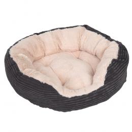 Sparpaket: Kuschelbett Cozy Cord + Fleecedecke Pawty - Größe M + Decke