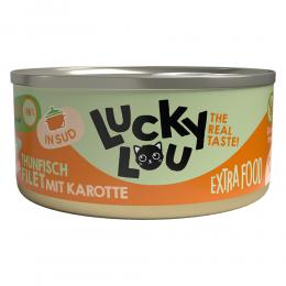 Sparpaket Lucky Lou Extrafood Filet in Brühe 36 x 70 g - Thunfisch & Karotte