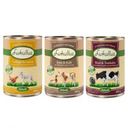 Sparpaket Lukullus Naturkost 24 x 400 g - Adult Mixpaket 1 Getreidefrei (3 Sorten)