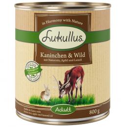 Sparpaket Lukullus Naturkost 24 x 800 g - Adult Kaninchen & Wild