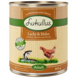 Sparpaket Lukullus Naturkost 24 x 800 g - Adult  Lachs & Huhn