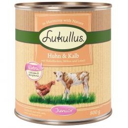 Sparpaket Lukullus Naturkost 24 x 800 g - Junior Huhn & Kalb