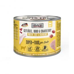 Sparpaket MAC´s Cat 12 x 200 g - Mixpaket (Ente, Pute, Huhn / Geflügel, Rind & Cranberry)
