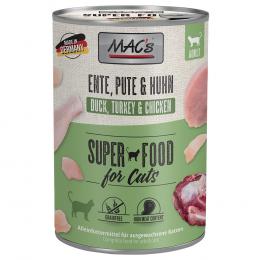 Sparpaket MAC´s Cat 12 x 400 g - Pute, Rind & Heidelbeeren