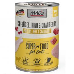 Sparpaket MAC´s Cat 24 x 400 g - Geflügel, Rind & Cranberry