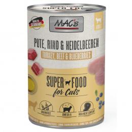 Sparpaket MAC´s Cat 24 x 400 g - Pute, Rind & Heidelbeeren