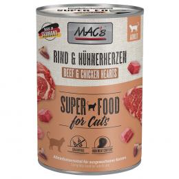 Sparpaket MAC´s Cat 24 x 400 g - Rind & Hühnerherzen