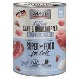 Sparpaket MAC´s Cat 24 x 800 g - Kitten (Kalb & Hühnerherzen)