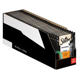 Sparpaket Megapack Sheba Varietäten Frischebeutel 56 x 85 g - Delikatesse in Gelee mit Truthahn