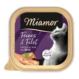 Sparpaket Miamor Feines & Filet 32 x 100 g - Geflügel Pur & Reis