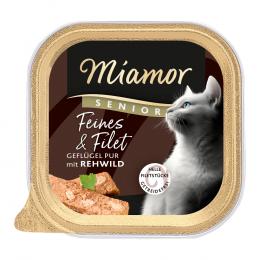 Sparpaket Miamor Feines & Filet Senior 32 x 100 g - Geflügel Pur & Rehwild