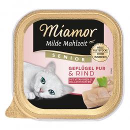 Sparpaket: Miamor Milde Mahlzeit Senior 16 x 100 g - Geflügel Pur & Rind