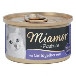 Sparpaket Miamor Pastete 12 x 85 g - Geflügelherzen