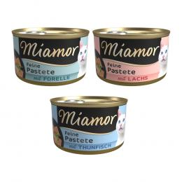 Sparpaket Miamor Pastete 12 x 85 g - Mixpaket Fisch (3 Sorten)