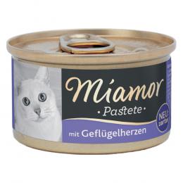 Sparpaket Miamor Pastete 24 x 85 g - Geflügelherzen