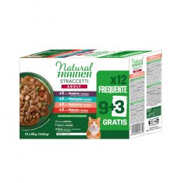 Sparpaket Natural Trainer Streifen in Soße 24 x 85 g - Mixpaket (Ente, Kabeljau, Lachs, Rind)